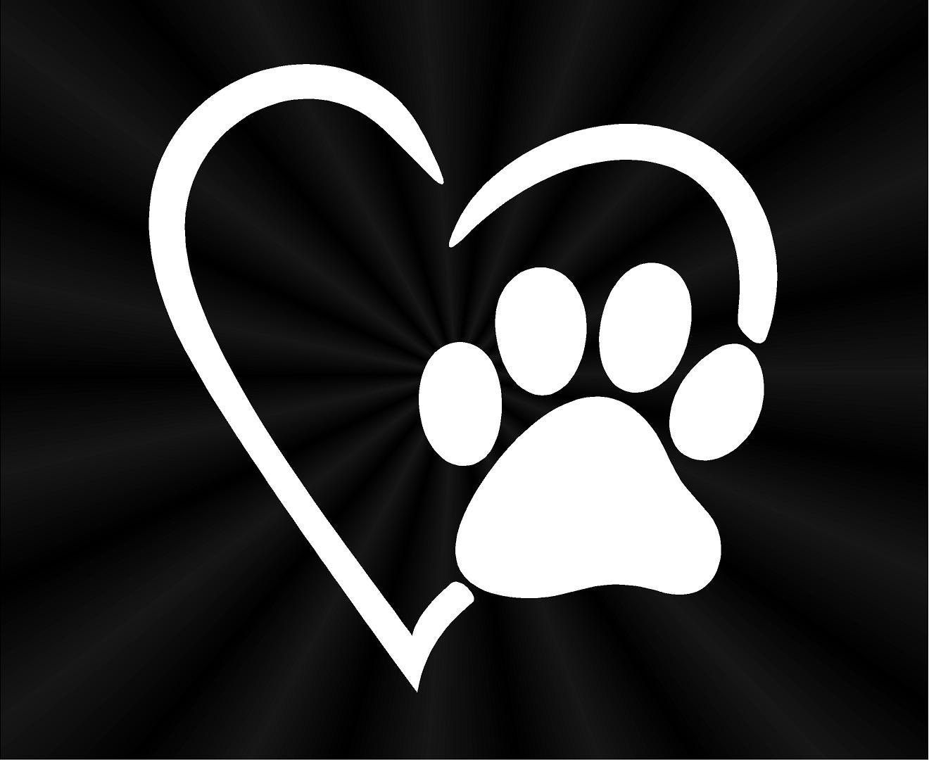 Paw Print Dog Cat Heart Peace Sign Car Window Bumper Water Bottle Phone Tablet Laptop Waterproof Vinyl Decal Sticker Set 5 Pack Gloss Finish 3 0