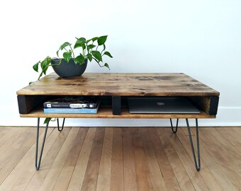 Pallet Coffee Table, Rustic Coffee Table, Hairpin Leg Industrial Coffee Table Modern Rustic Reclaimed Furniture
