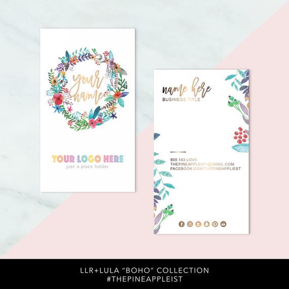 LLRLULA BOHO Business Cards Custom Home Fice