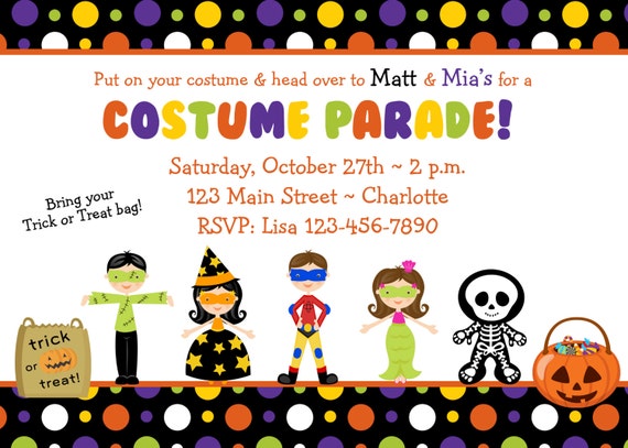 costume party birthday invitations