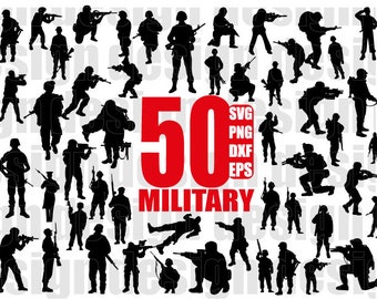 MILITARY SILHOUETTE SVG, soldier svg, army svg, military svg, hero svg, gun svg, gun clipart, pistol, cut file, stencil, iron on