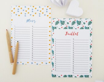 Perpetual calendar 10 x 14, 8cm with varied patterns