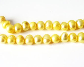 10 x 4-5 mm yellow freshwater pearls