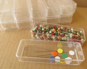 Bead storage boxes - Sewing storage boxes - Clear plastic beads organizer - Set of 10 boxes