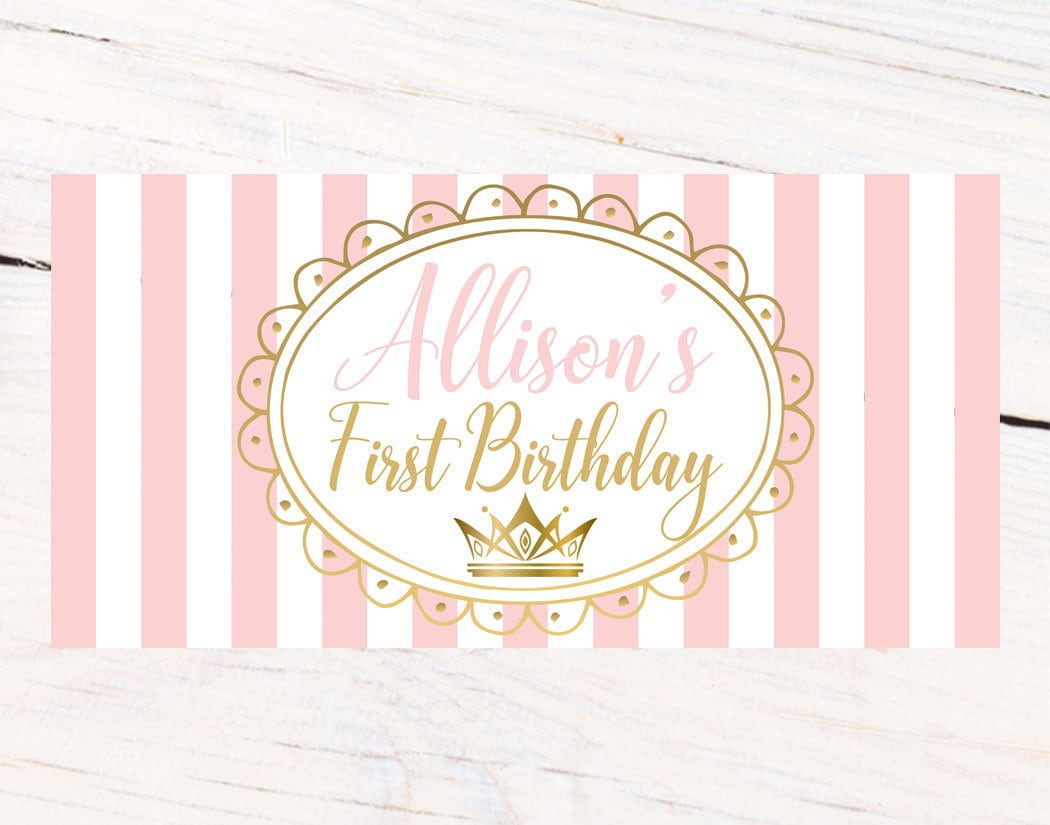 first birthday princess banner personalized party banners first birthday girl banner custom banner birthday princess banner