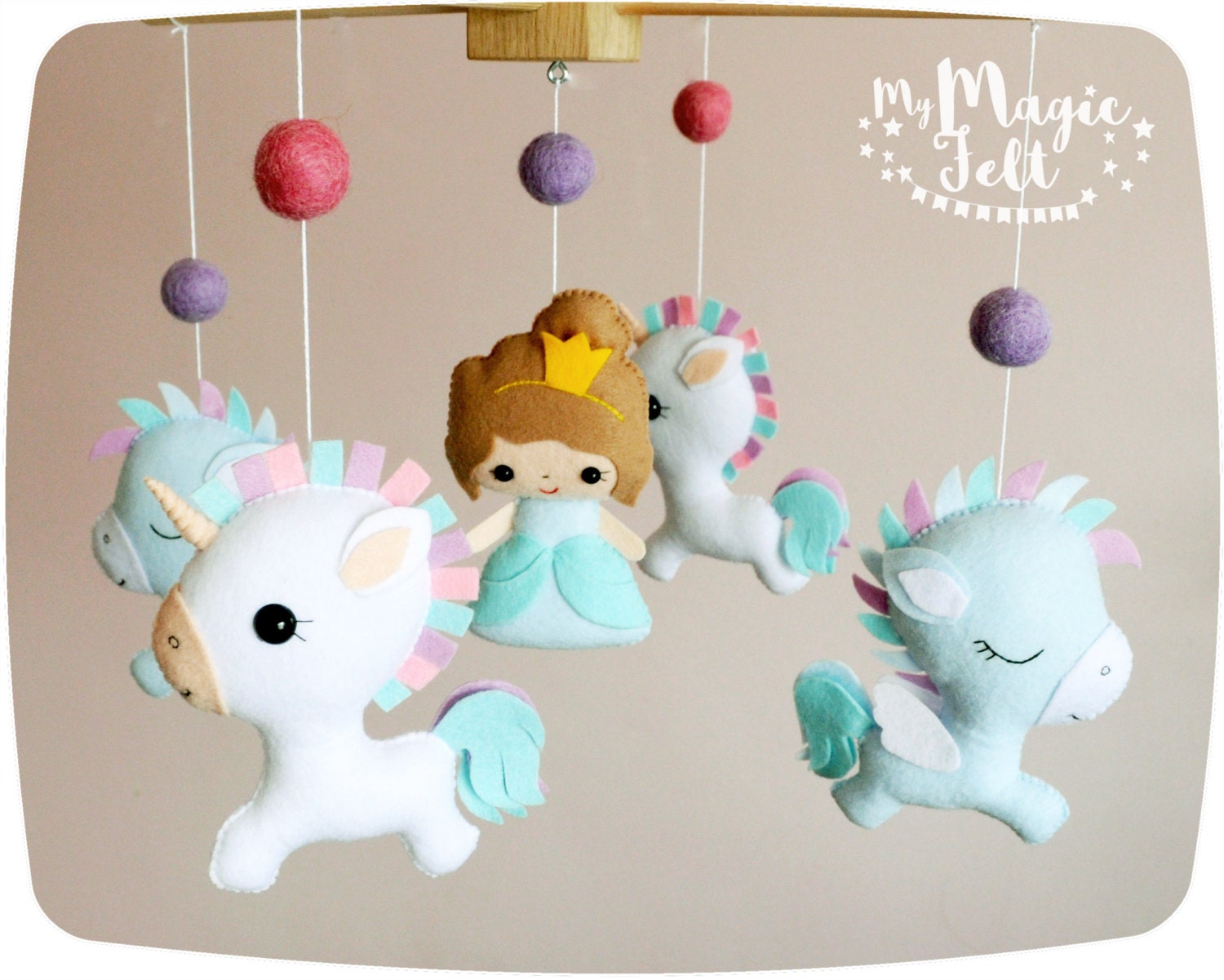 Baby mobile unicorn Baby mobile princess and unicorn Crib