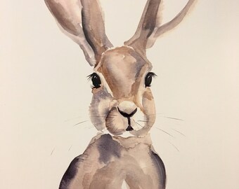Cottontail Rabbit Watercolor print