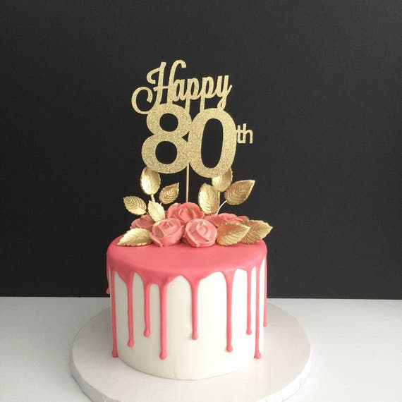 ANY AGE 80th Birthday Cake Topper Happy 80th Cake Topper