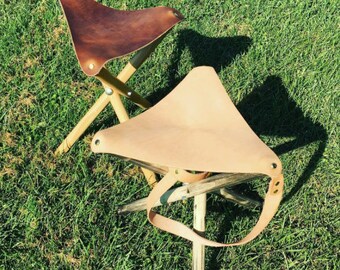Leather Camping Stool (Hermann Oak/Horween)