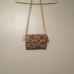 Vintage Brown floral print purse/bag