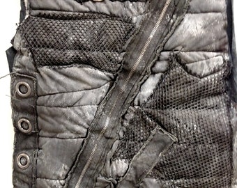 Made to order Black Stitched post apocalyptic zipper shirt