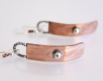 Mixed Metals: Copper and Silver Earrings