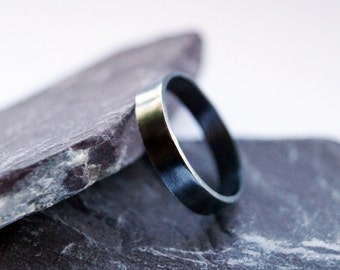 Sterling Silver Band ~ ring, oxidised, stacking ring