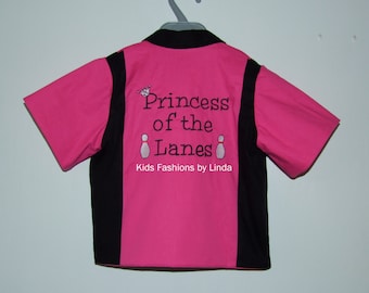 Black/ Hot Pink Princess of the Lanes Bowling Shirt
