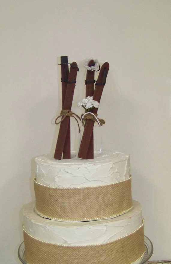 Wedding Cake Topper Ski Bride And Groom Skis Wooden Grooms Wedding Cake Topper Ski Bride And Groom Skis Wooden Grooms