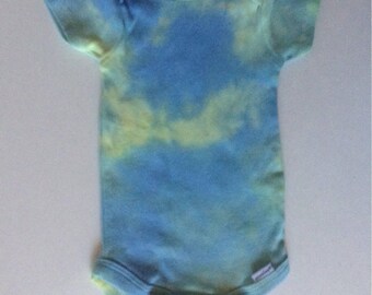 Blue & Yellow Tye Dyed Onesie, Infant body suit, Baby shower gift, For girl, for boy