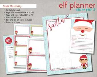 Complete 2017 Elf Planner Add-On Pack 3: Santa Stationary, Instant Digital Download