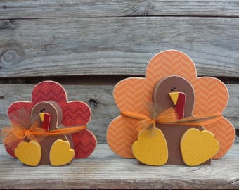 Thanksgiving Decor- Fall Decor- Turkey Decor- Autumn Decor-Sitting Turkeys