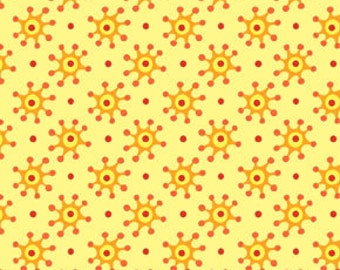 Ameboid Splat - Lemon Yellow - In The Beginning Cotton Fabric Yardage