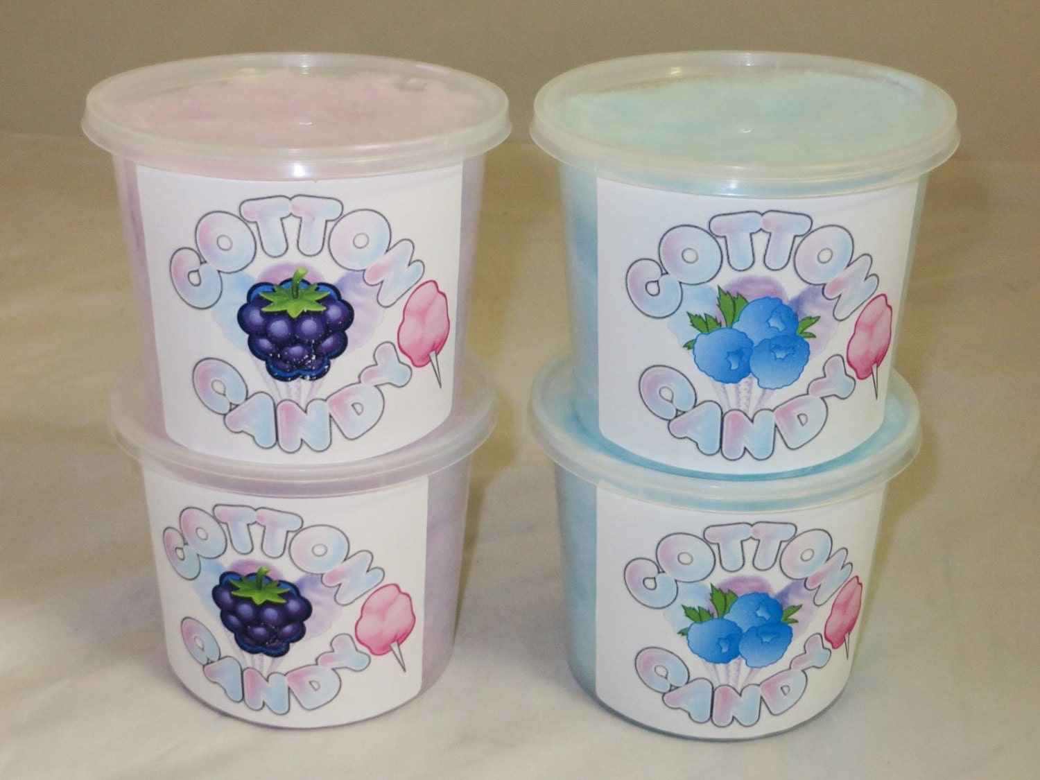 FOUR Cotton Candy Tubs Pick Your Flavor Fresh Made