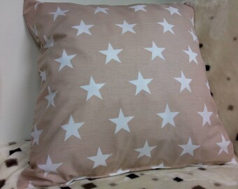 Light Brown Whit Stars Pillow Cover