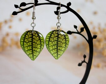 Green Resin Leaf - Leaf Earring - Leaves Earrings - Print Jewelry - For Nature Lovers - Nature Inspired