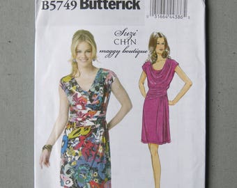 Sewing pattern, Butterick B5749 dress draped