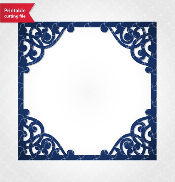 Download Fancy square frame vector template for laser cutting. SVG DXF