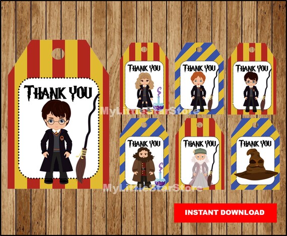 Harry Potter Thank you tags Printable Harry Potter tags