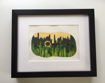 Original watercolor 5x7 Framed in 8x10