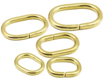 Solid Brass Loop Oval Ring Rings Leather 4 Purse Bag Handbag Straps 16mmx10mm 20mmx14mm 27mmx15mm 35mmx20mm 42mmx20mm