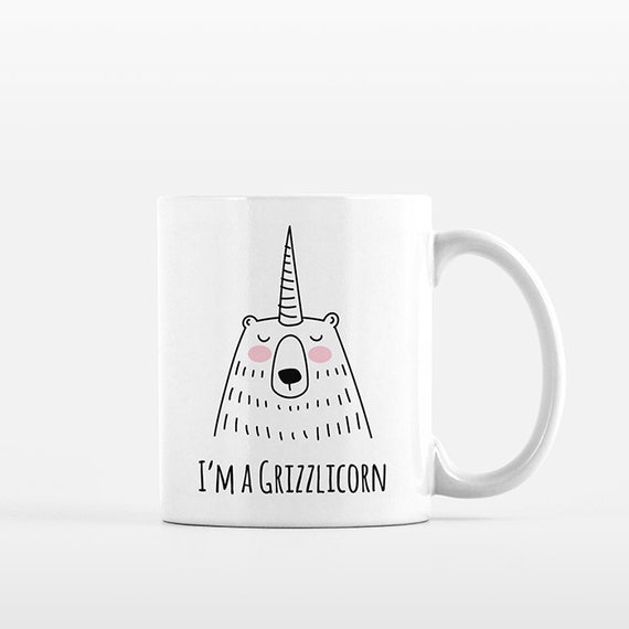 Grizzlicorn Funny Coffee Mug Funny Mug Unicorn Grizzly Bear Mug Bear Lover Gift for Him Unique Birthday Gift for Her Office Mug Coffee Cup