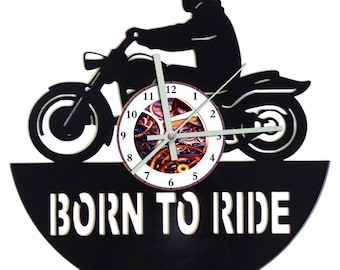 Born to Ride Vinyl Record Clock