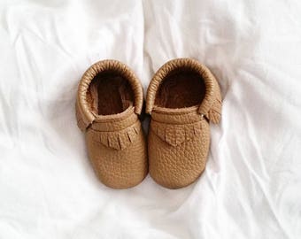 Leather moccasins, leather shoes, leather moccs, baby shoes