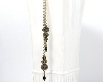 Bohemian Hair Jewelry Hair Charm 8 inch Boho Hair Accessory Bronze Gypsy Hair Dangle Snap Clip or UPin Hair Fork