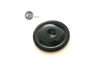 large black button, mid century, polished, classic, coat, button