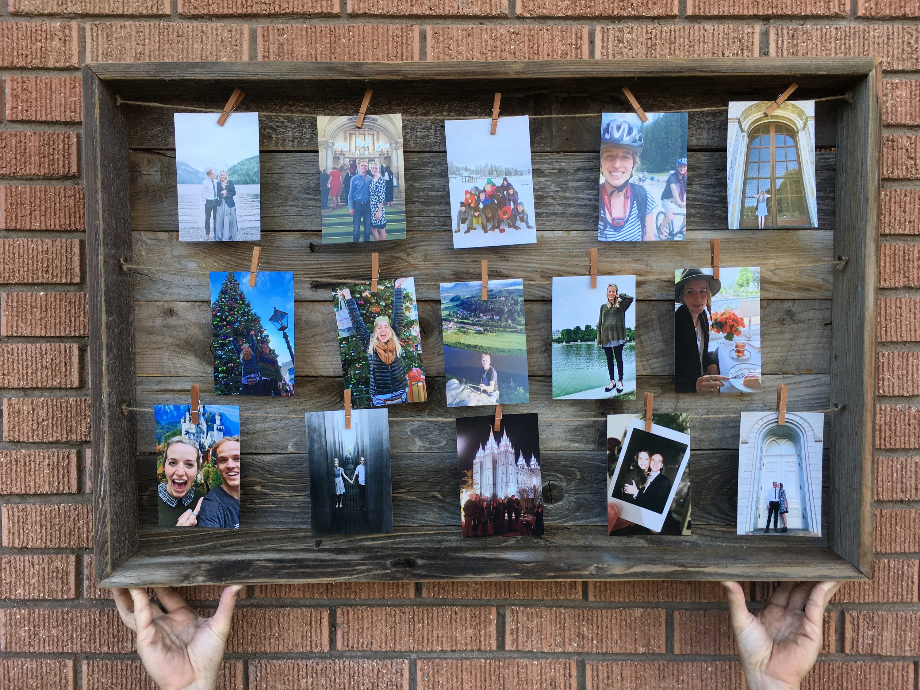 SALE OFF Rustic Barn Wood Clothespin Picture Frame