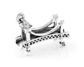 Sterling Silver Suspension Bridge Charm (3d Charm)