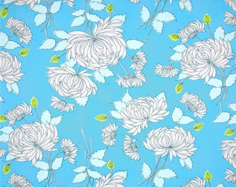 Belle Chrysanthemum in Blue fabric by Amy Butler