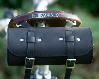 Bicycle Saddle Roll Tool Bag Natural Leather Saddle Bag Handcrafted Leather