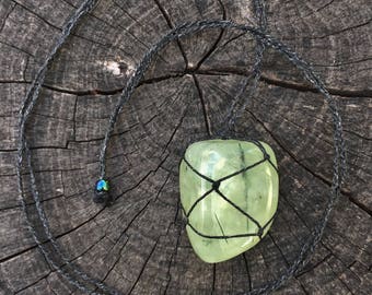 Prehnite Macrame Necklace - Crystal Necklace