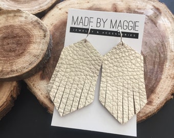 Leather Earrings - Leather Fringe Earrings