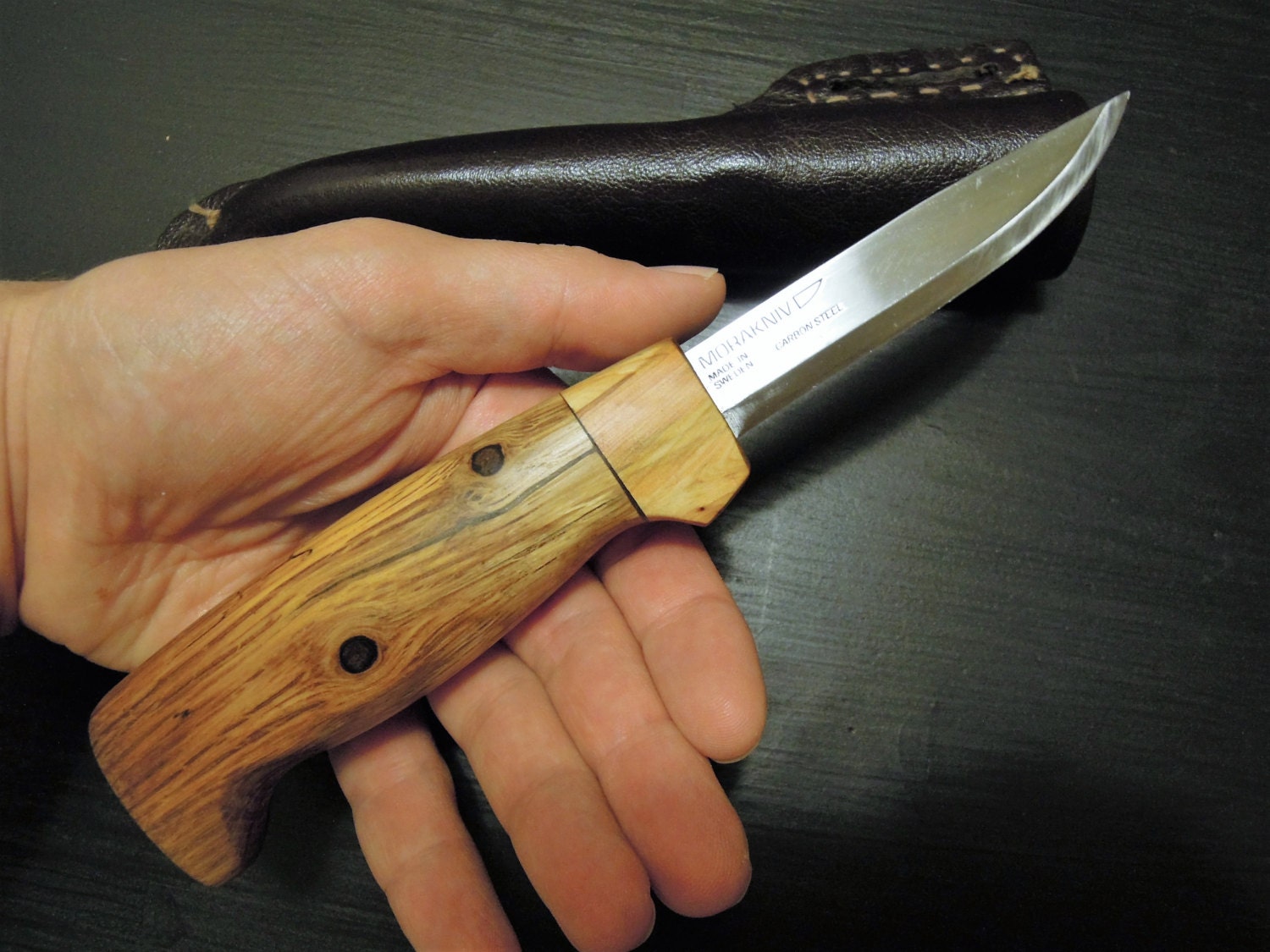 Nordic knife 3.74in Mora blade custom wood handle from leocoltelli on