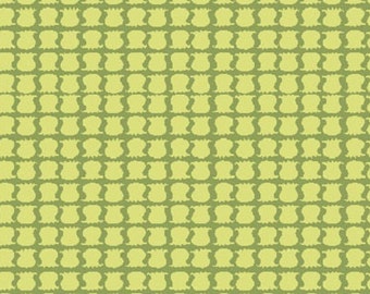 Monaluna - Meadow - Little Lilies - organic quilting cotton fabric light and dark green little flowers floral tulips