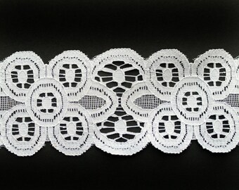White Battenburg Lace Trim 2 7/8 inches wide 3 Yards