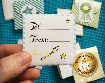 Tooth fairy Letter, Printable letters and envelope sets for boys, tiny tooth fairy notes, Printable tooth fairy letter, Instant download.