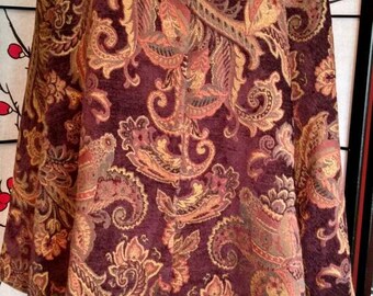 Beautiful One-of-a-kind Brocade Cape with linen lined hood