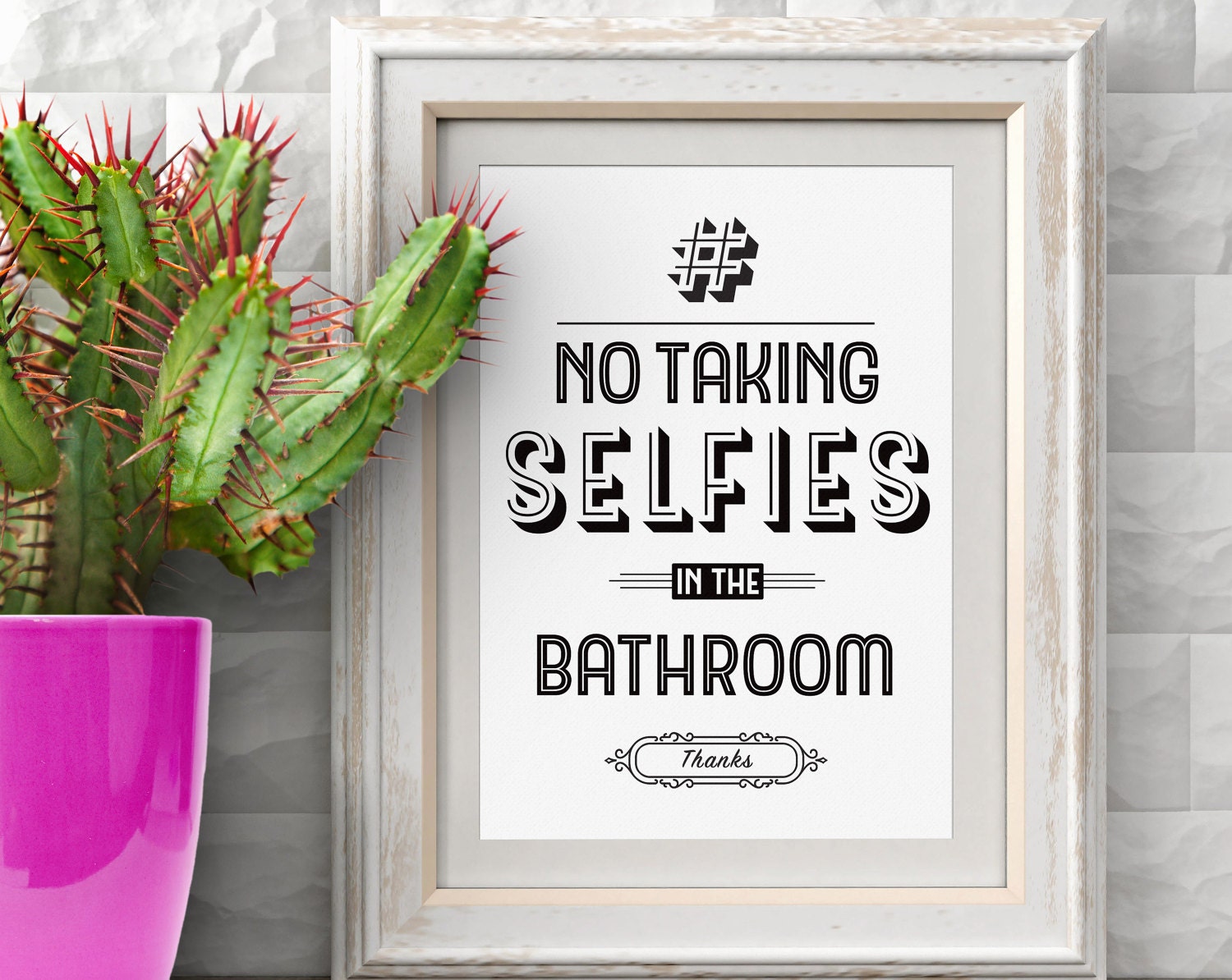 No Selfies in the Bathroom Bathroom Decor College Dorm