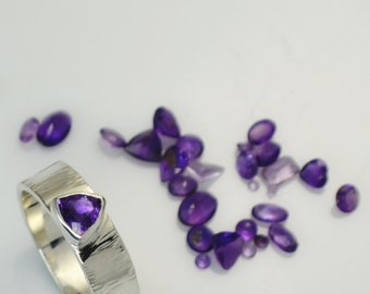 Amethyst Trillion ring size N