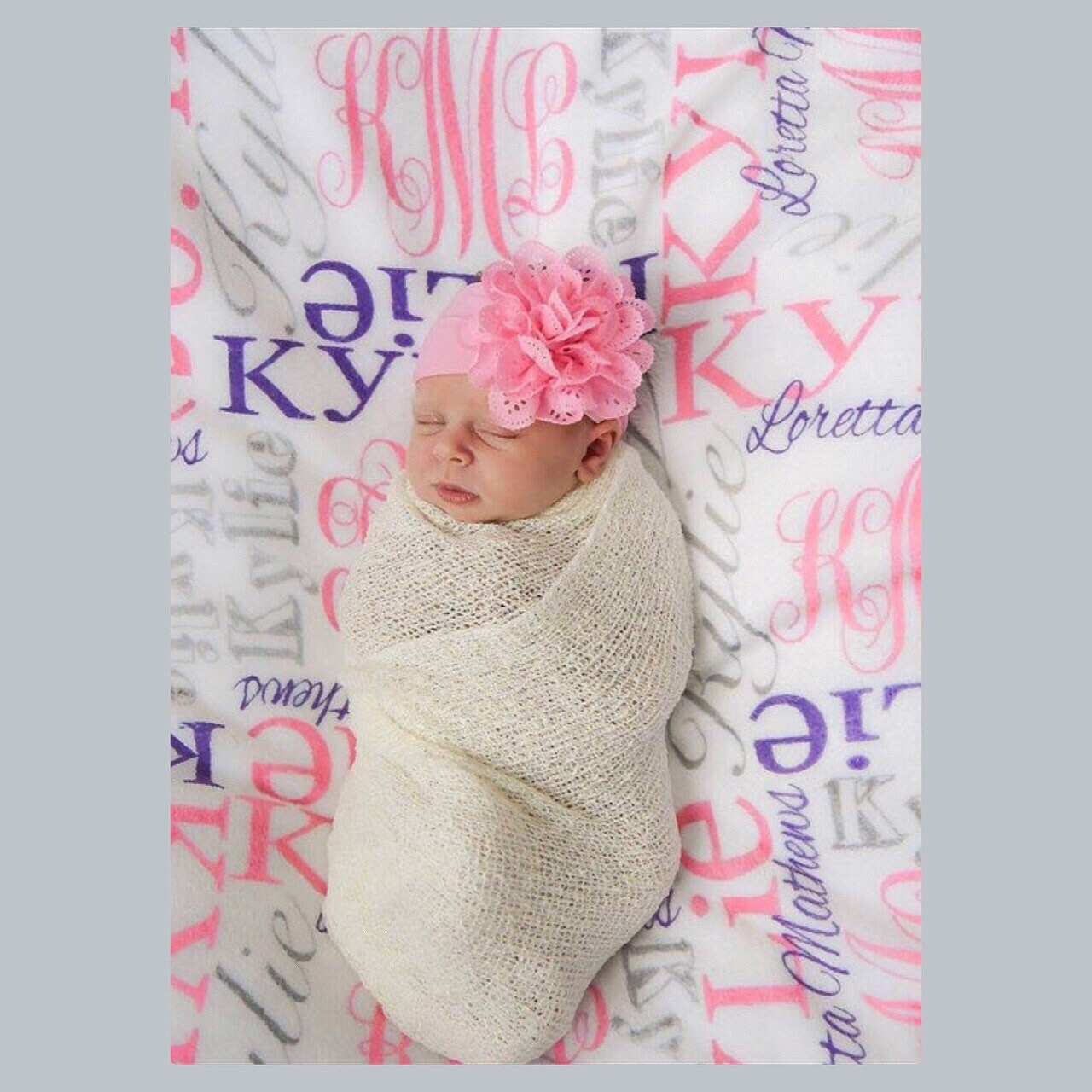 Personalized Baby Blanket Newborn Swaddle Baby Girl Baby Boy